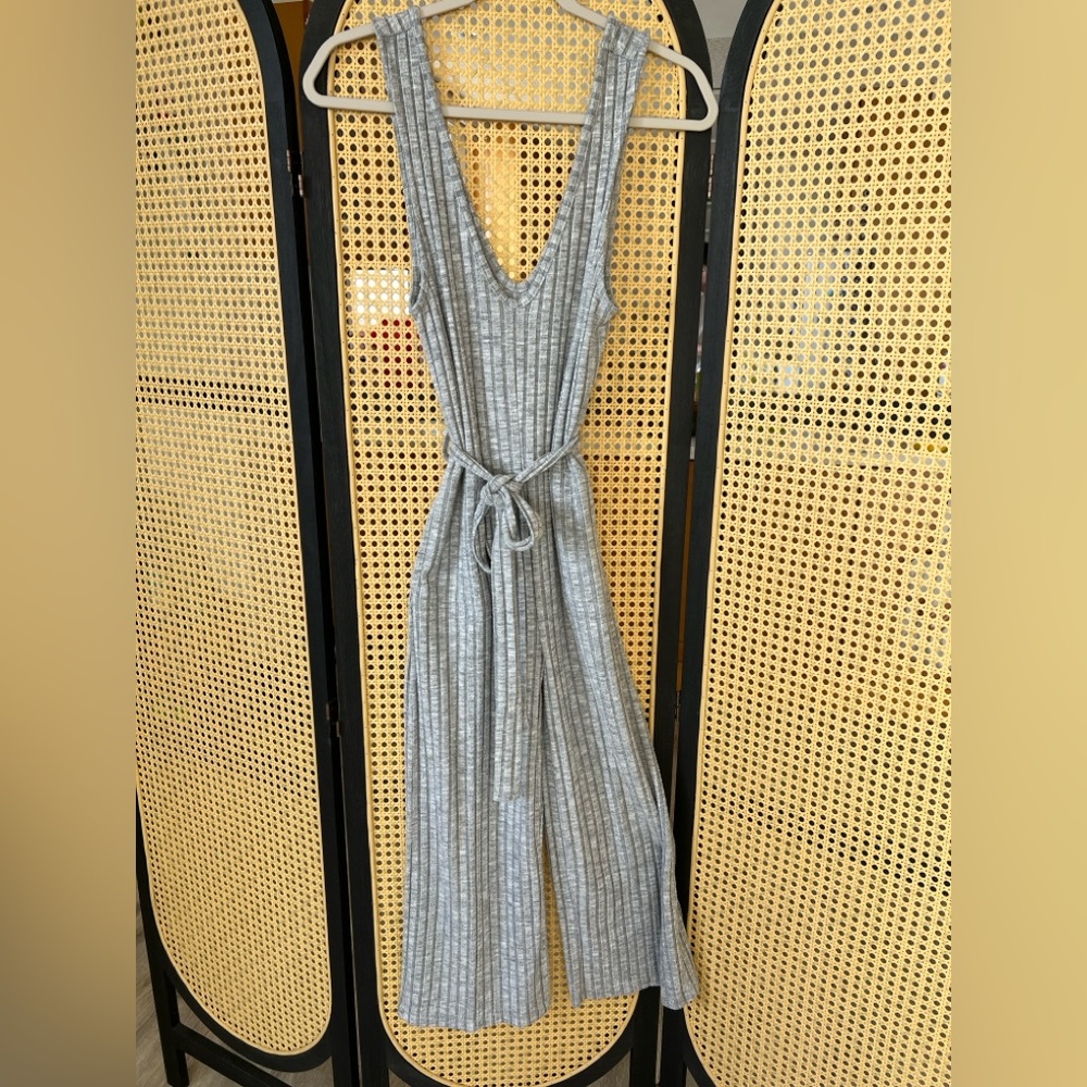 Billabong Heather Gray ribbed knit jumpsuit romper